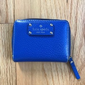 Blue Kate Spade zip around wallet